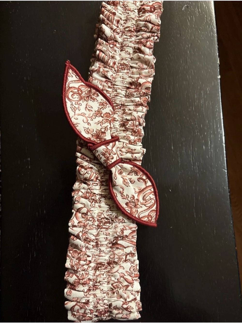 New Longaberger Garter For basket Large LETTERS OF LOVE Fabric Bow 24”